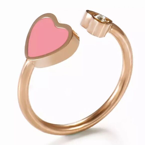💎238💎 Ch*pard Pink Happy Hearts Rose Gold Ring - Picture 1 of 7